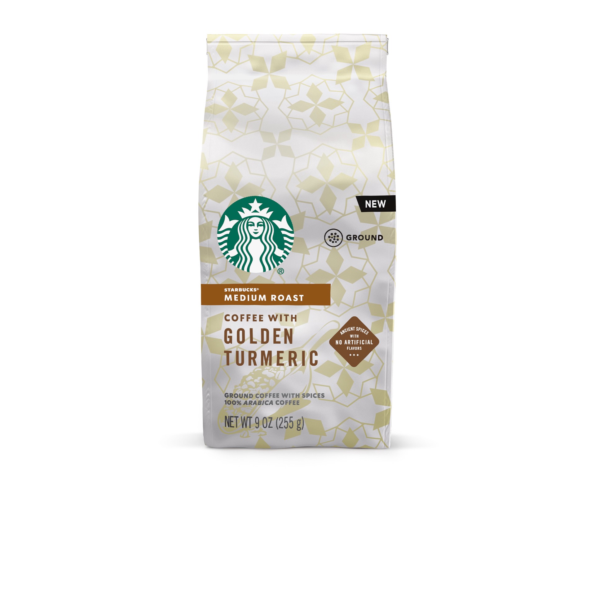 slide 1 of 4, Starbucks Medium Roast Ground Coffee with Golden Turmeric — 1 bag (9 oz.), 9 oz