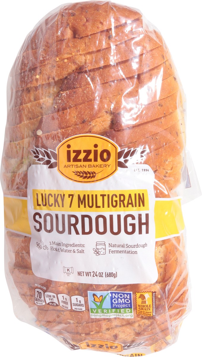 slide 10 of 13, Izzio Artisan Bakery Lucky 7 Multigrain Sourdough 24 oz, 24 oz