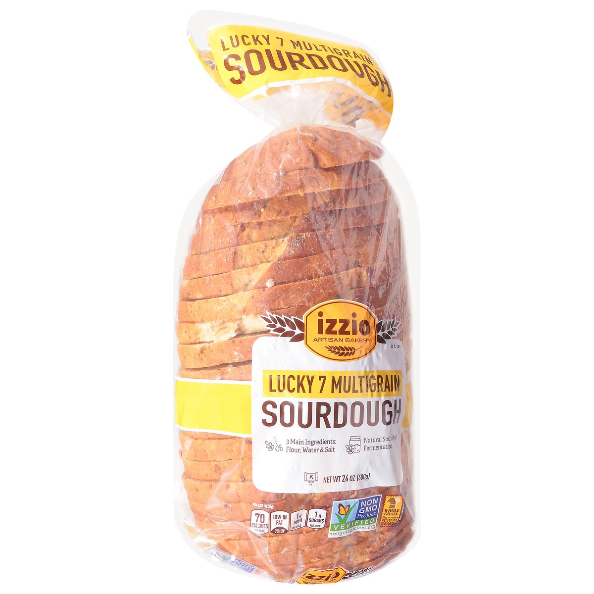 slide 6 of 13, Izzio Artisan Bakery Lucky 7 Multigrain Sourdough 24 oz, 24 oz