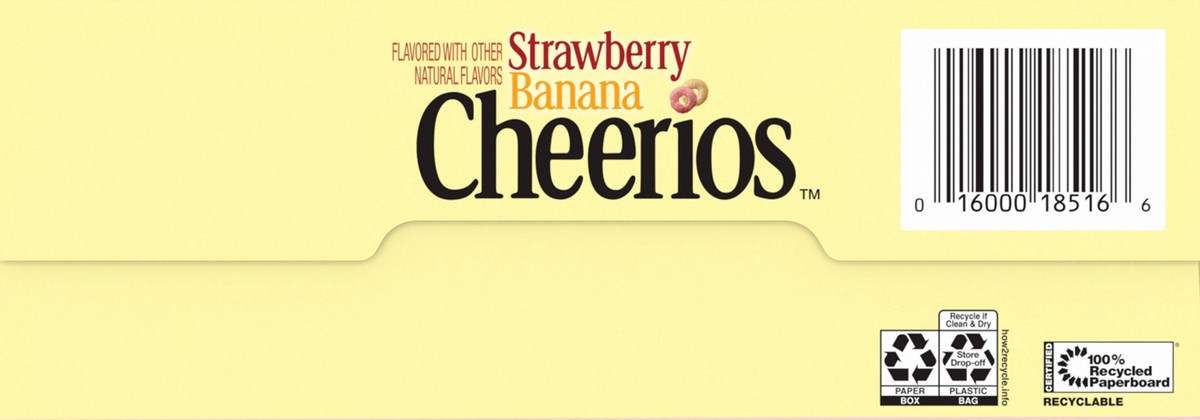 slide 5 of 13, Cheerios Strawberry Banana Cheerios, Heart Healthy Gluten Free Breakfast Cereal, Made with Whole Grain Oats, Family Size, 19 oz, 19 oz