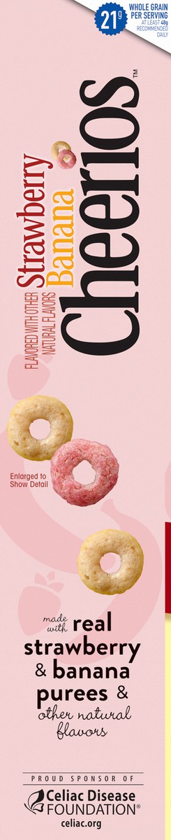 slide 7 of 13, Cheerios Strawberry Banana Cheerios, Heart Healthy Gluten Free Breakfast Cereal, Made with Whole Grain Oats, Family Size, 19 oz, 19 oz