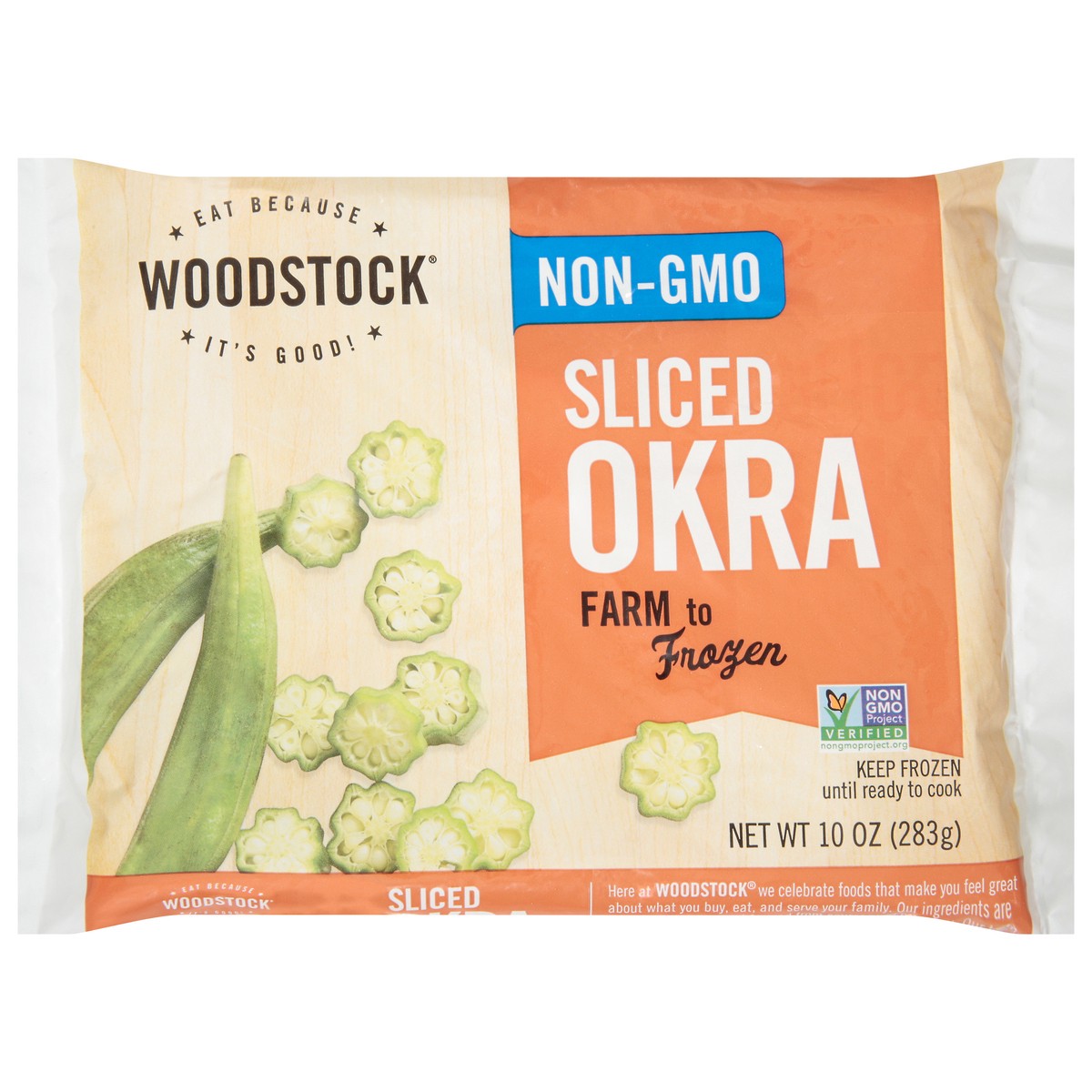 slide 1 of 14, Woodstock Sliced Okra 10 oz, 10 oz