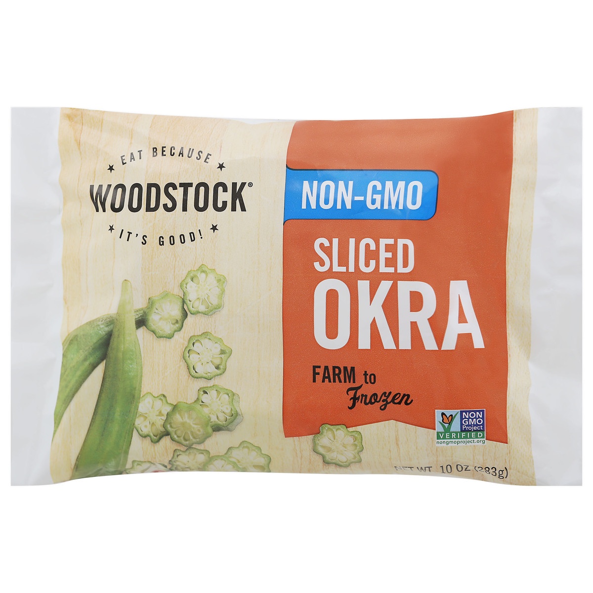 slide 1 of 1, Woodstock Sliced Okra 10 oz, 