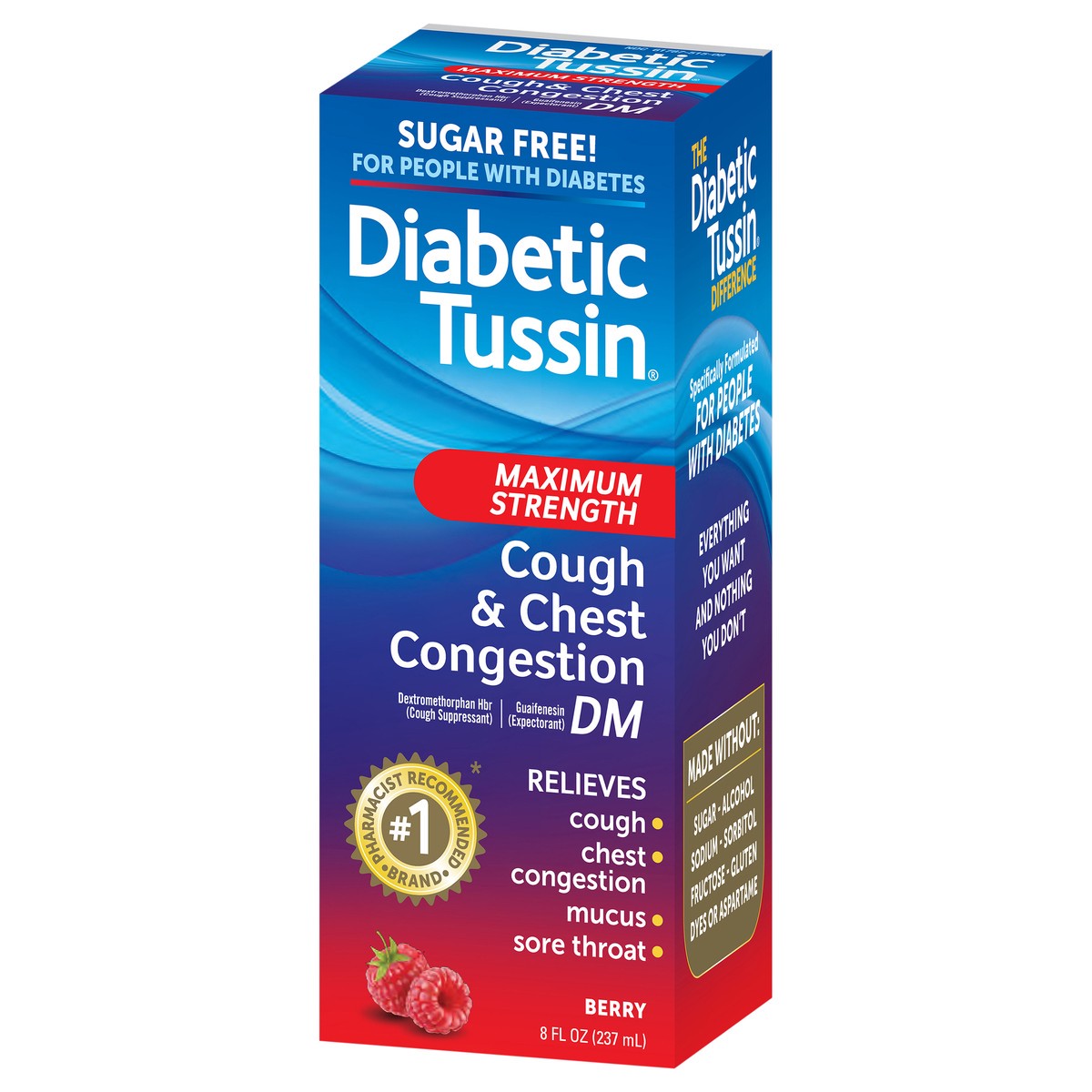 slide 5 of 10, Tussin DM Max Strength Cough & Chest Congestion, Diabetics Safe, Berry, 8 fl oz, 8 fl oz