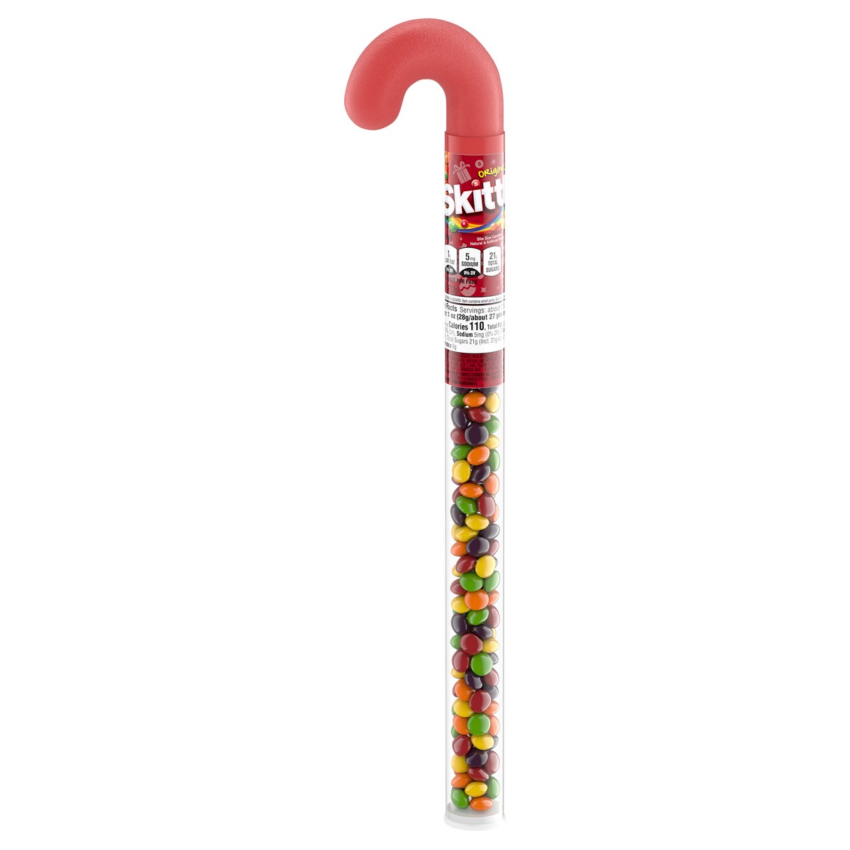 slide 4 of 7, SKITTLES Original Chewy Christmas Candy Cane, 2.6 oz. Tube, 2.6 oz