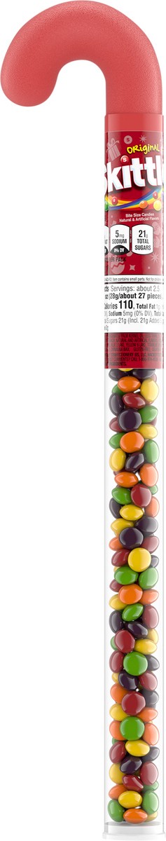 slide 3 of 7, SKITTLES Original Chewy Christmas Candy Cane, 2.6 oz. Tube, 2.6 oz