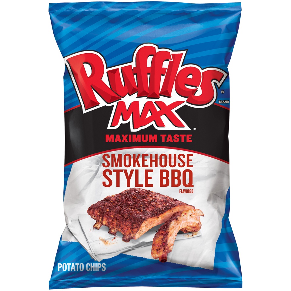 slide 1 of 1, Ruffles Smokehouse Style BBQ Potato Chips, 8.5 oz