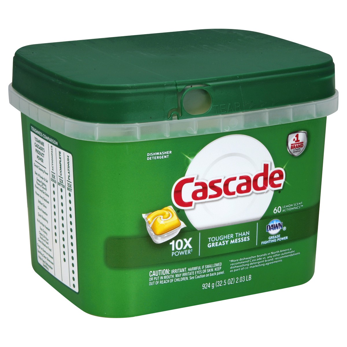 slide 5 of 5, Cascade Dishwasher Detergent 60 ea, 60 ct