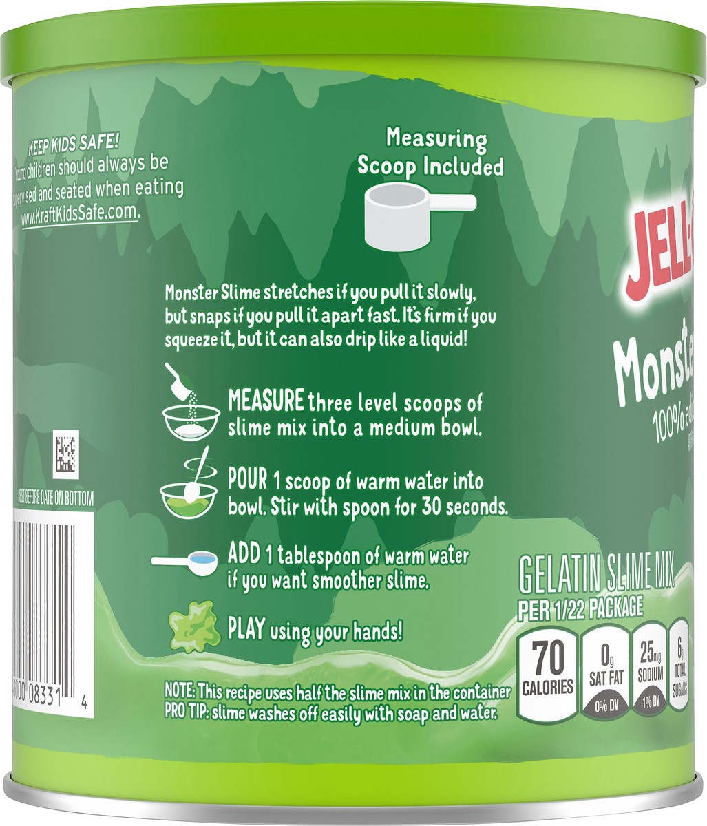 slide 11 of 14, Jell-O Play Monster Slime Kit with 100% Edible Lime Gelatin Mix, 14.8 oz Canister, 14.8 oz