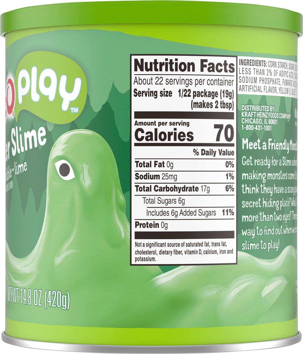 slide 6 of 14, Jell-O Play Monster Slime Kit with 100% Edible Lime Gelatin Mix, 14.8 oz Canister, 14.8 oz