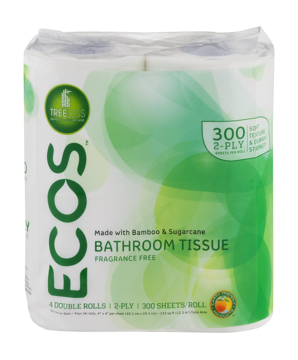 slide 1 of 1, ECOS Bathroom Tissue Fragrance Free, 4 ct