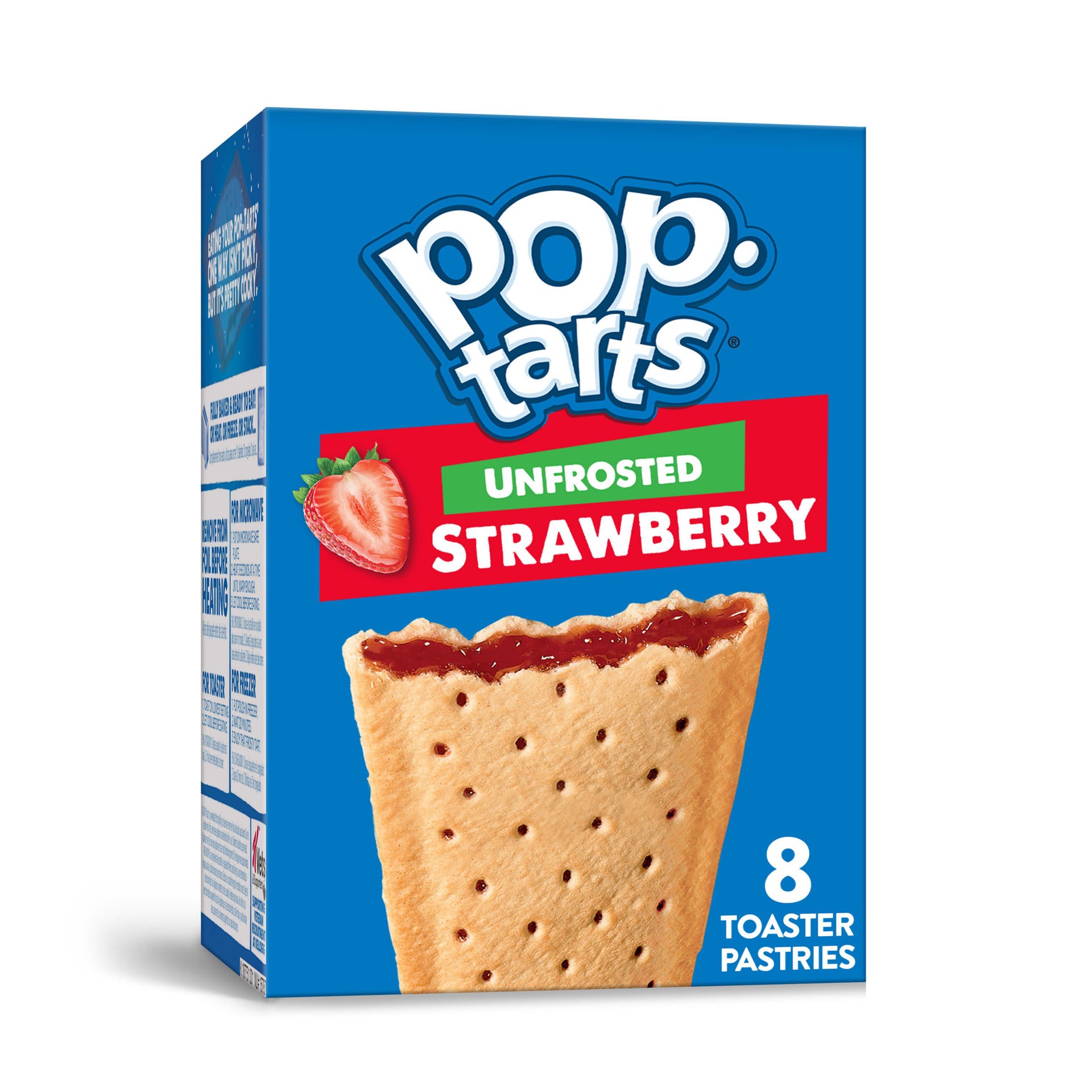 slide 1 of 10, Pop-Tarts Toaster Pastries, Unfrosted Strawberry, 13.5 oz, 4 Count, 13.5 oz