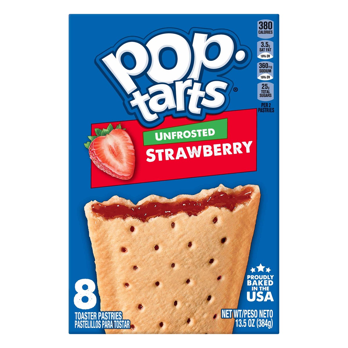 slide 3 of 10, Pop-Tarts Toaster Pastries, Unfrosted Strawberry, 13.5 oz, 4 Count, 13.5 oz