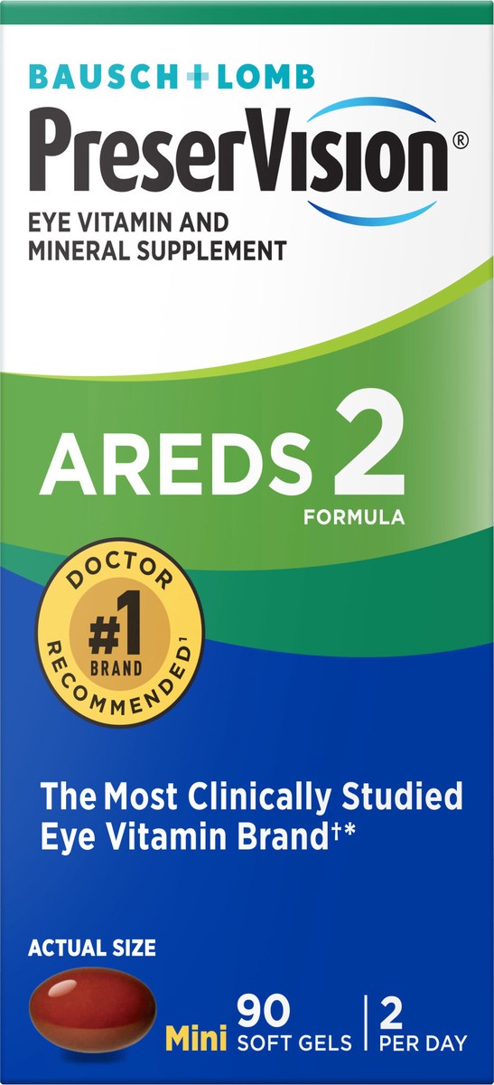 slide 7 of 7, PreserVision AREDS 2 Formula Vitamin & Mineral Supplement 90 ct Soft Gels (MiniGels), 90 ct