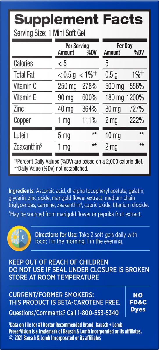 slide 6 of 7, PreserVision AREDS 2 Formula Vitamin & Mineral Supplement 90 ct Soft Gels (MiniGels), 90 ct