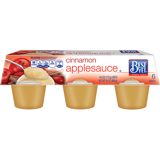 slide 1 of 1, Best Yet Cinnamon Applesauce 6 Pack, 24 oz