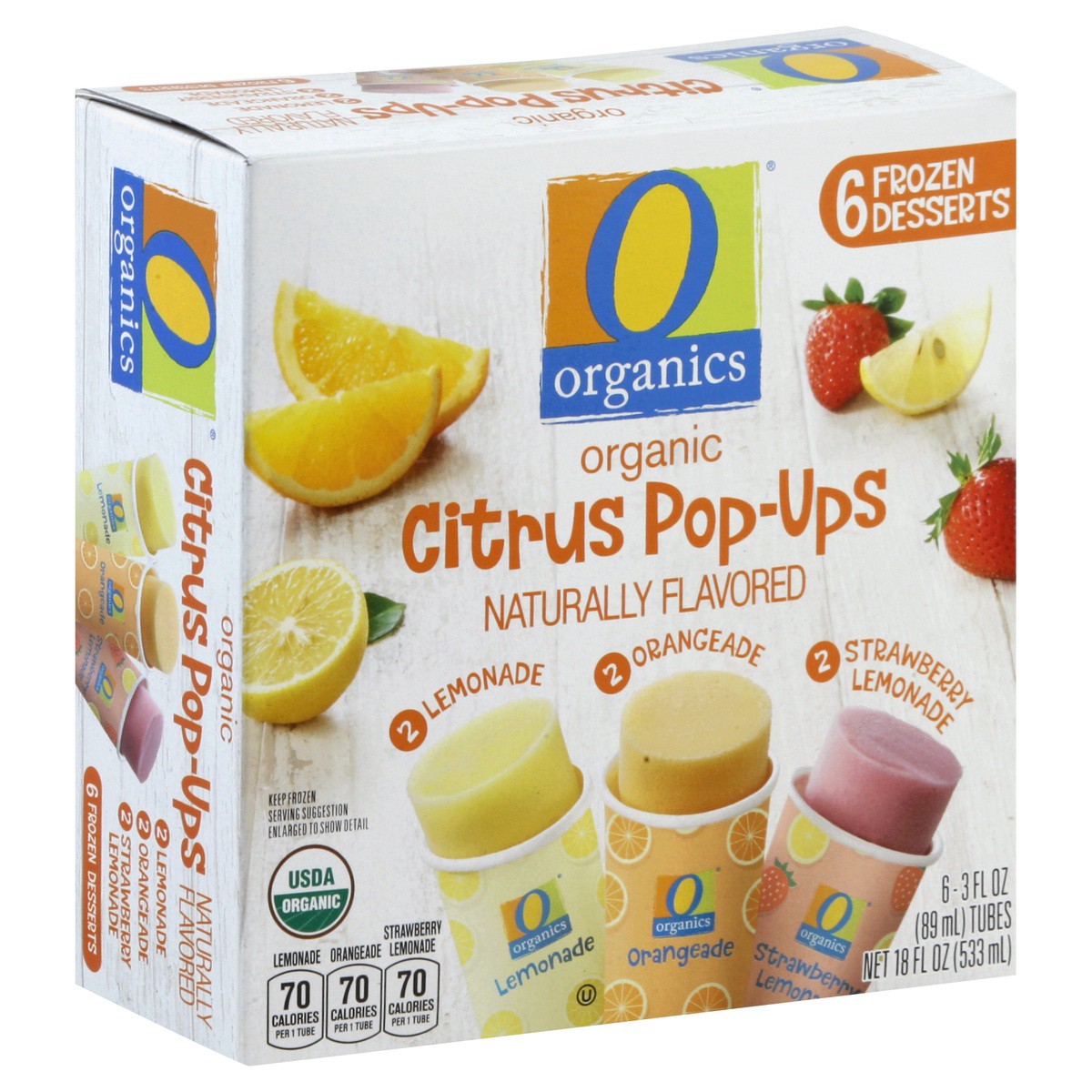 slide 1 of 4, O Organics Pop Ups Citrus, 6 ct; 3 fl oz