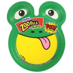 Hefty Zoo Pals Paper Plates for Kids, Assorted Animal Designs with Two Dipping Compartments, Multi-Color, 7.75 Inches, 15 Count
