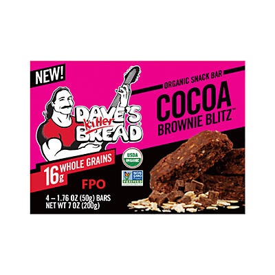 slide 1 of 1, Dave's Killer Bread Cocoa Brownie Blitz Bar, 4 ct