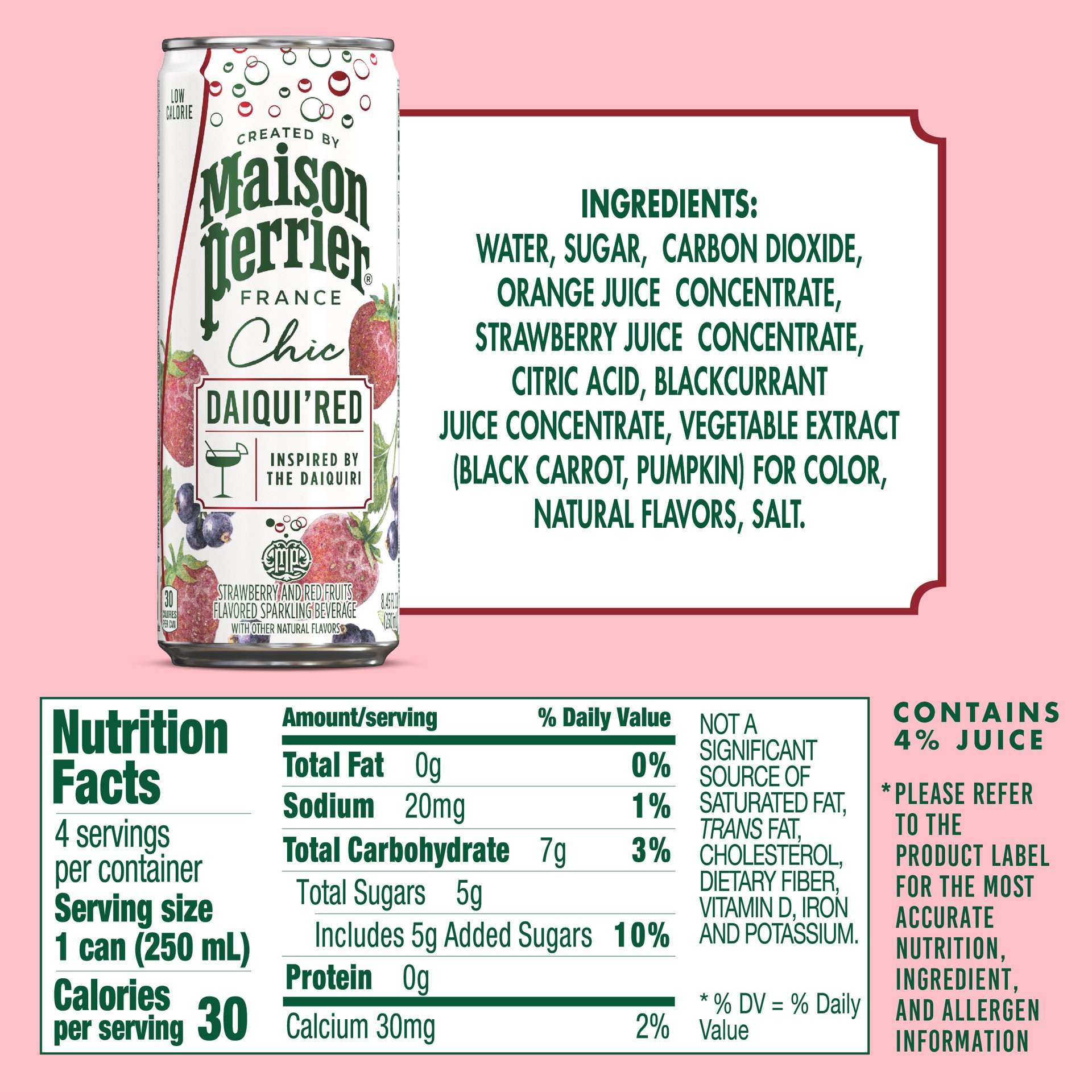 slide 2 of 7, Maison Perrier Chic Daiqui'Red, 8.45 FL OZ Can (4 Count), 4 ct