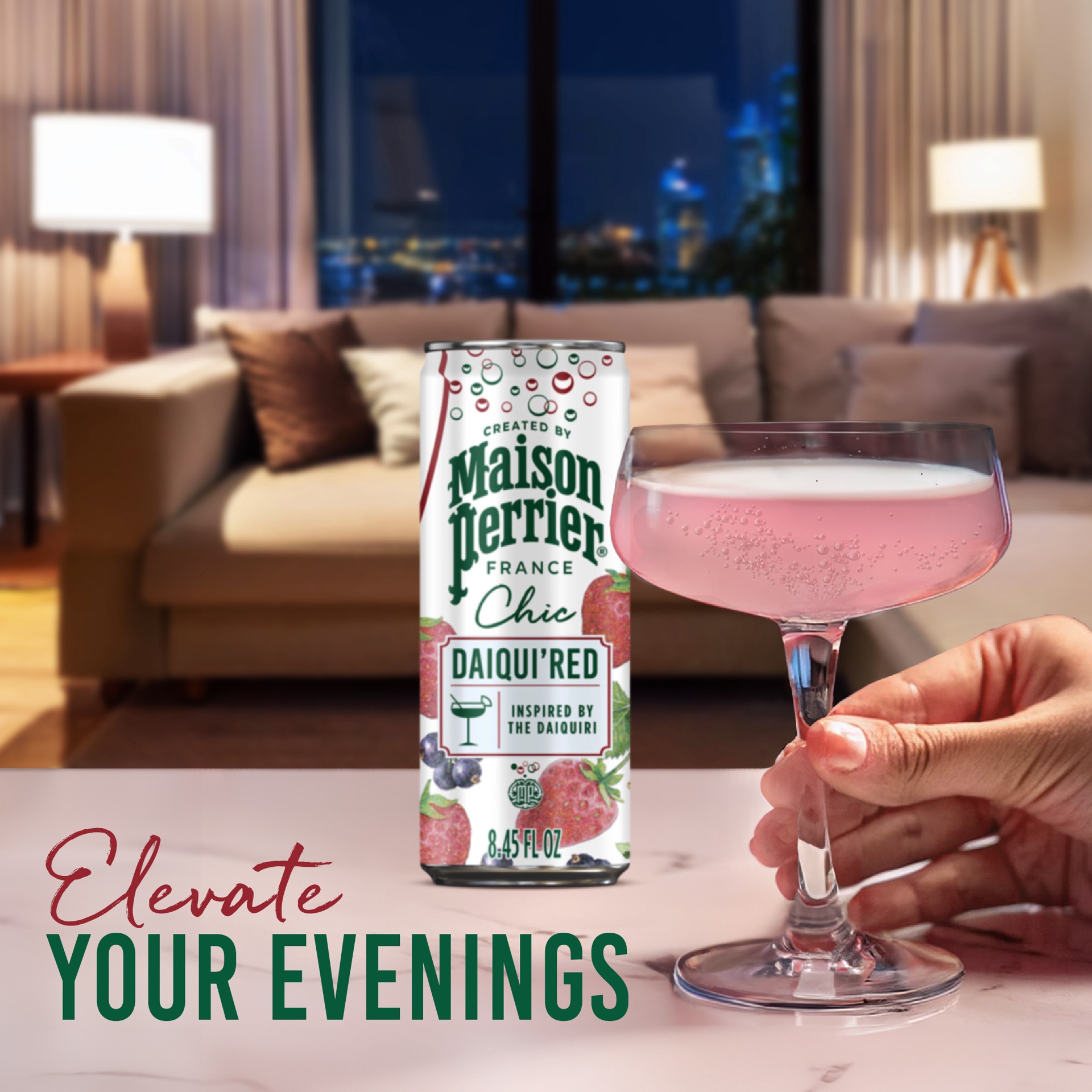 slide 3 of 7, Maison Perrier Chic Daiqui'Red, 8.45 FL OZ Can (4 Count), 4 ct