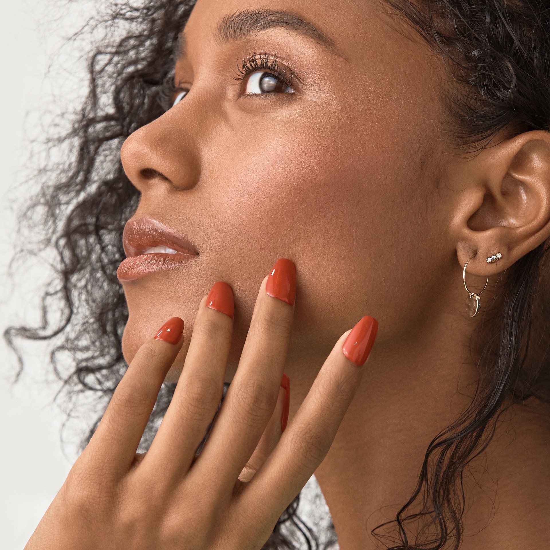 slide 5 of 5, imPRESS KISS imPRESS Color Medium Coffin Press-On Nails, ‘Reddy or Not'', 30 Count, 1 ct