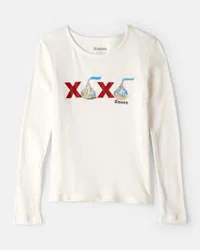 Oshkosh Girls Hershey Kisses XOXO Long-Sleeve Top - Cream Cream 14