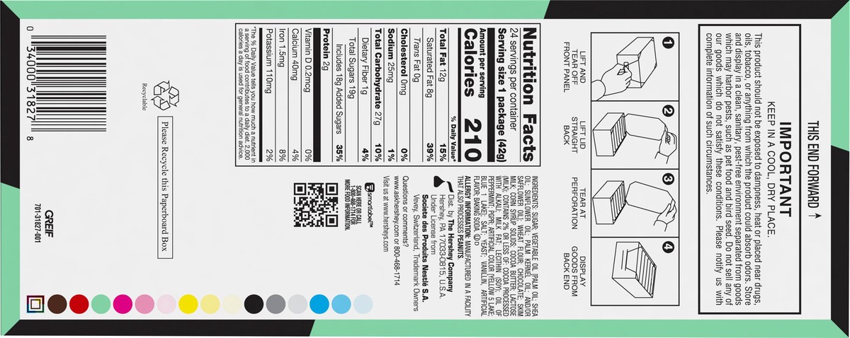 slide 3 of 4, KIT KAT Duos Mint + Dark Chocolate 24 ea, 1.5 oz