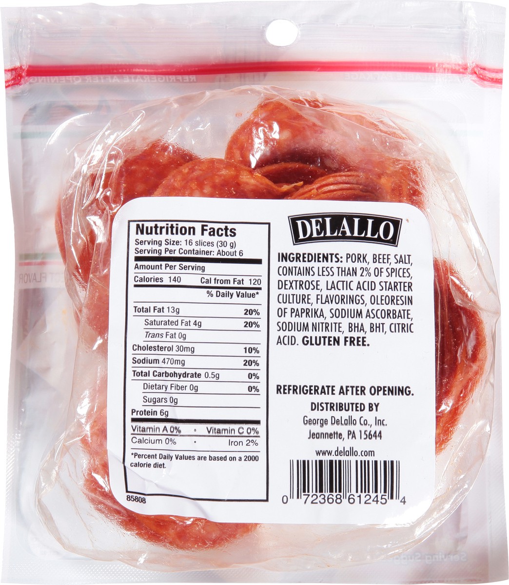 slide 4 of 14, DeLallo Sliced Pepperoni, 6 oz