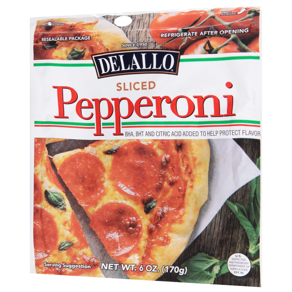 slide 5 of 14, DeLallo Sliced Pepperoni, 6 oz