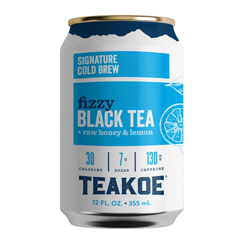 slide 1 of 1, TEAKOE Fizzy Black Tea, 12 oz