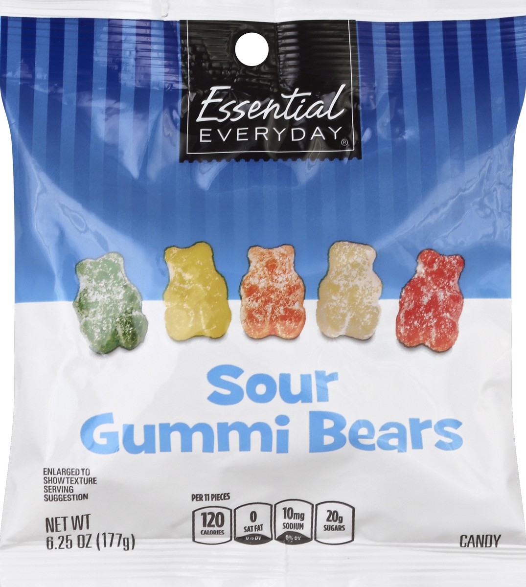 slide 3 of 6, Essential Everyday Sour Candy Gummi Bears, 6.25 oz