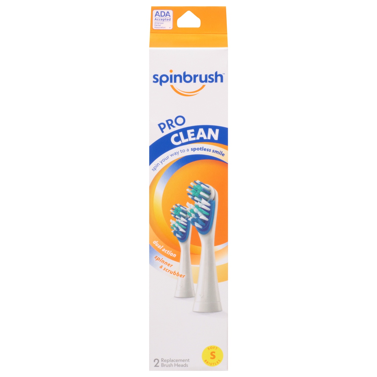 slide 1 of 1, ARM & HAMMER Spinbrush Pro Clean Replacement Heads, 2 ct