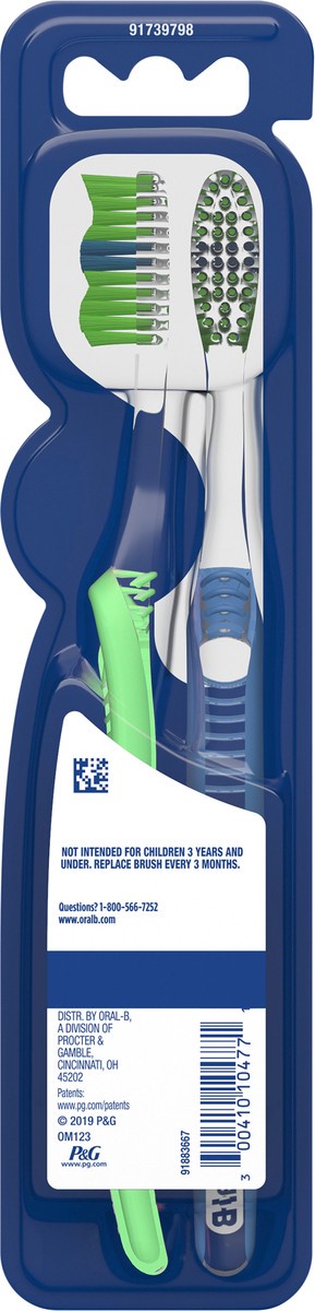 slide 2 of 3, Oral-B Indicator Contour Clean Manual Toothbrush, Soft, 2 ct