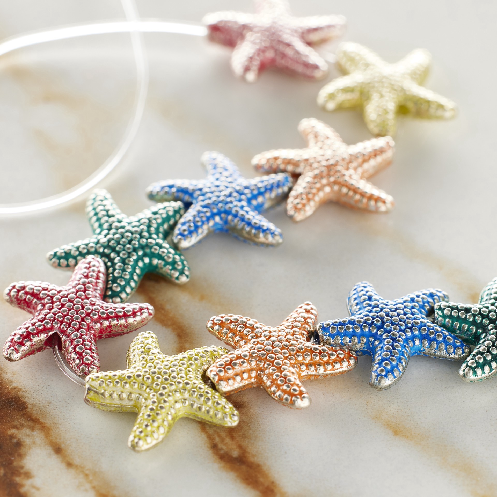 slide 3 of 3, Multicolor Metal Starfish Beads, 14mm By Bead Landing, 14mm