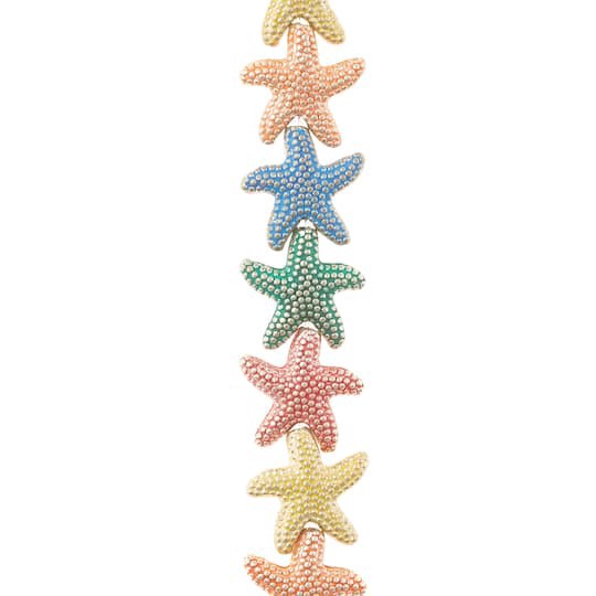slide 1 of 3, Multicolor Metal Starfish Beads, 14mm By Bead Landing, 14mm