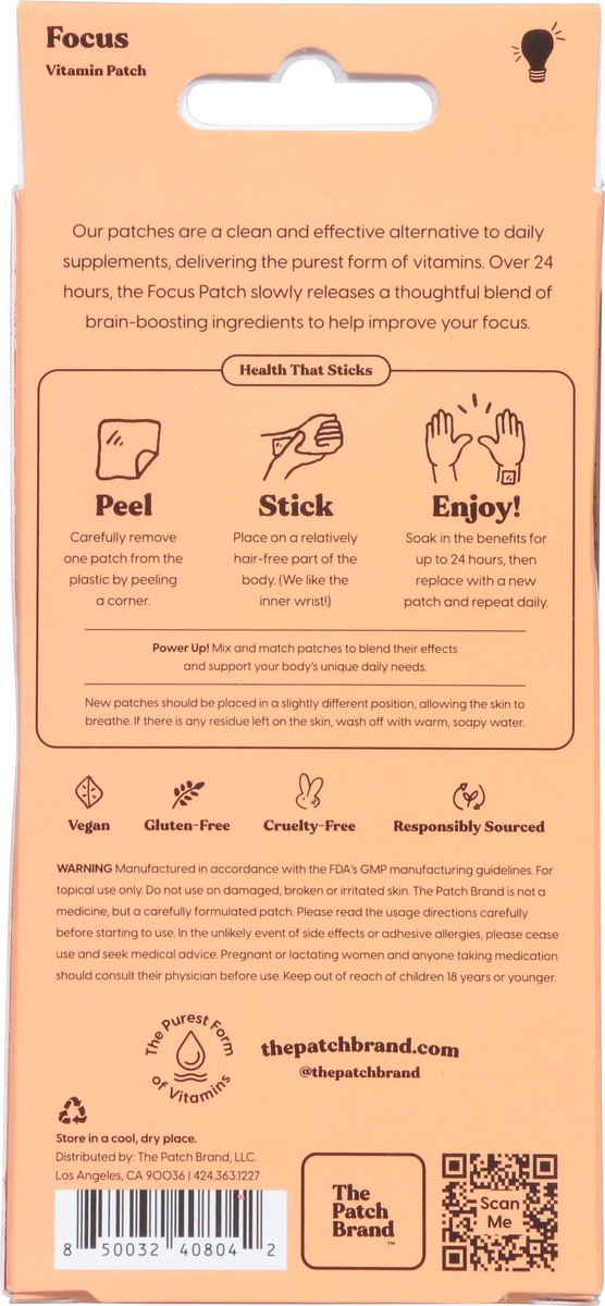 slide 11 of 12, The Patch Brand Focus Vitamin Patch 15 ea, 15 ct