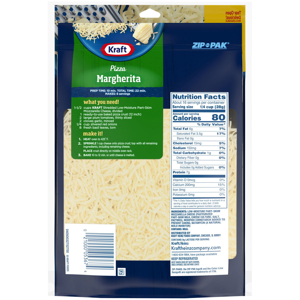 slide 5 of 6, Kraft Mozzarella Shredded Cheese, 16 oz Bag, 16 oz