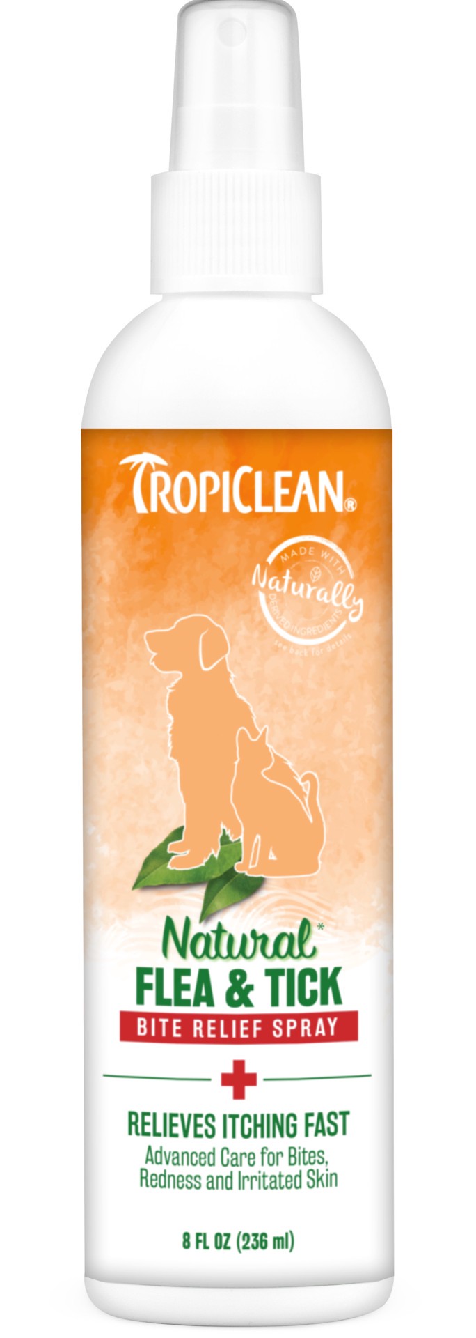 slide 1 of 10, TropiClean Natural* Flea & Tick Bite Relief Spray for Pets, 8oz, 1 ct