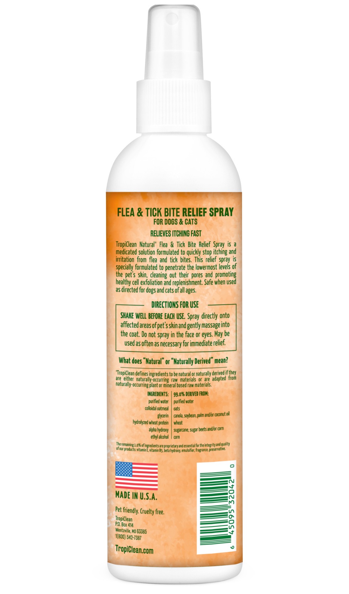 slide 3 of 10, TropiClean Natural* Flea & Tick Bite Relief Spray for Pets, 8oz, 1 ct