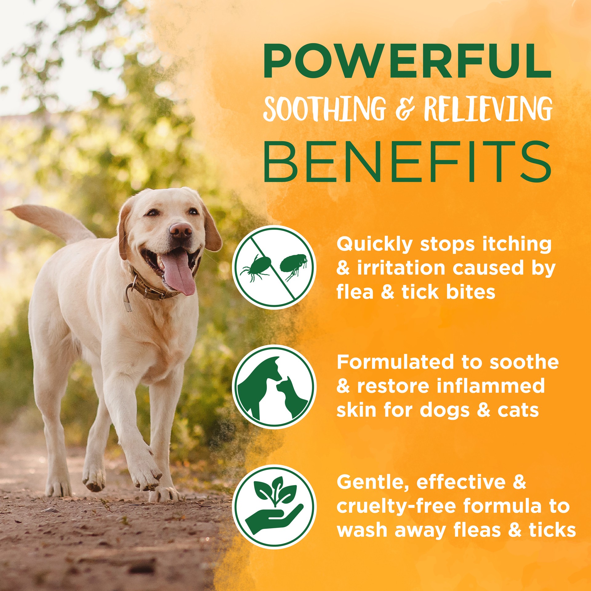 slide 9 of 10, TropiClean Natural* Flea & Tick Bite Relief Spray for Pets, 8oz, 1 ct