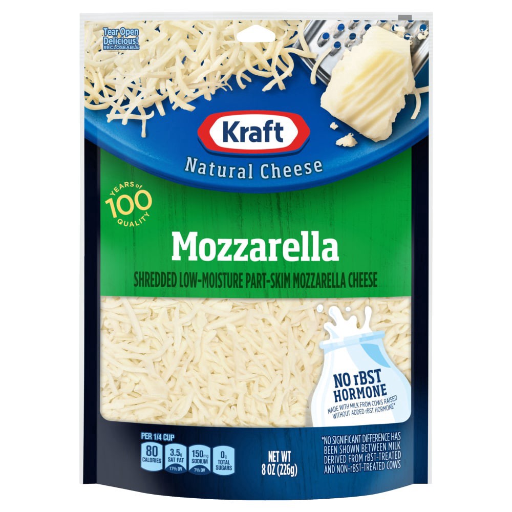 slide 2 of 2, Kraft Mozzarella Shredded Cheese, 8 oz Bag, 8 oz