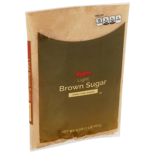 slide 1 of 1, Hy-vee Light Brown Pure Cane Sugar, 32 oz