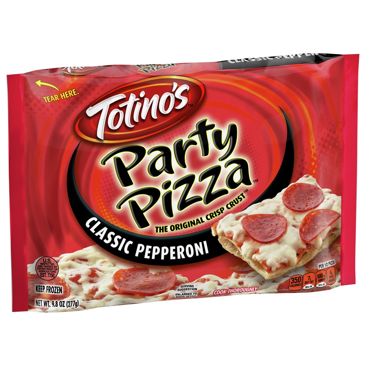 slide 2 of 9, Totino's Party Pizza, Classic Pepperoni, 9.8 oz (frozen), 9.8 oz