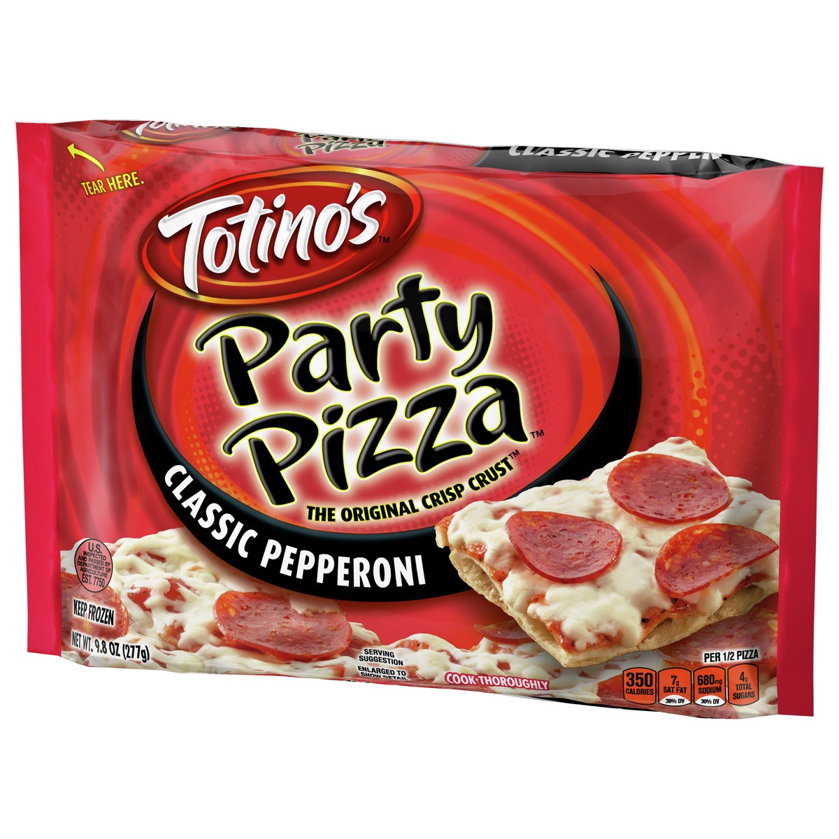 slide 4 of 9, Totino's Party Pizza, Classic Pepperoni, 9.8 oz (frozen), 9.8 oz