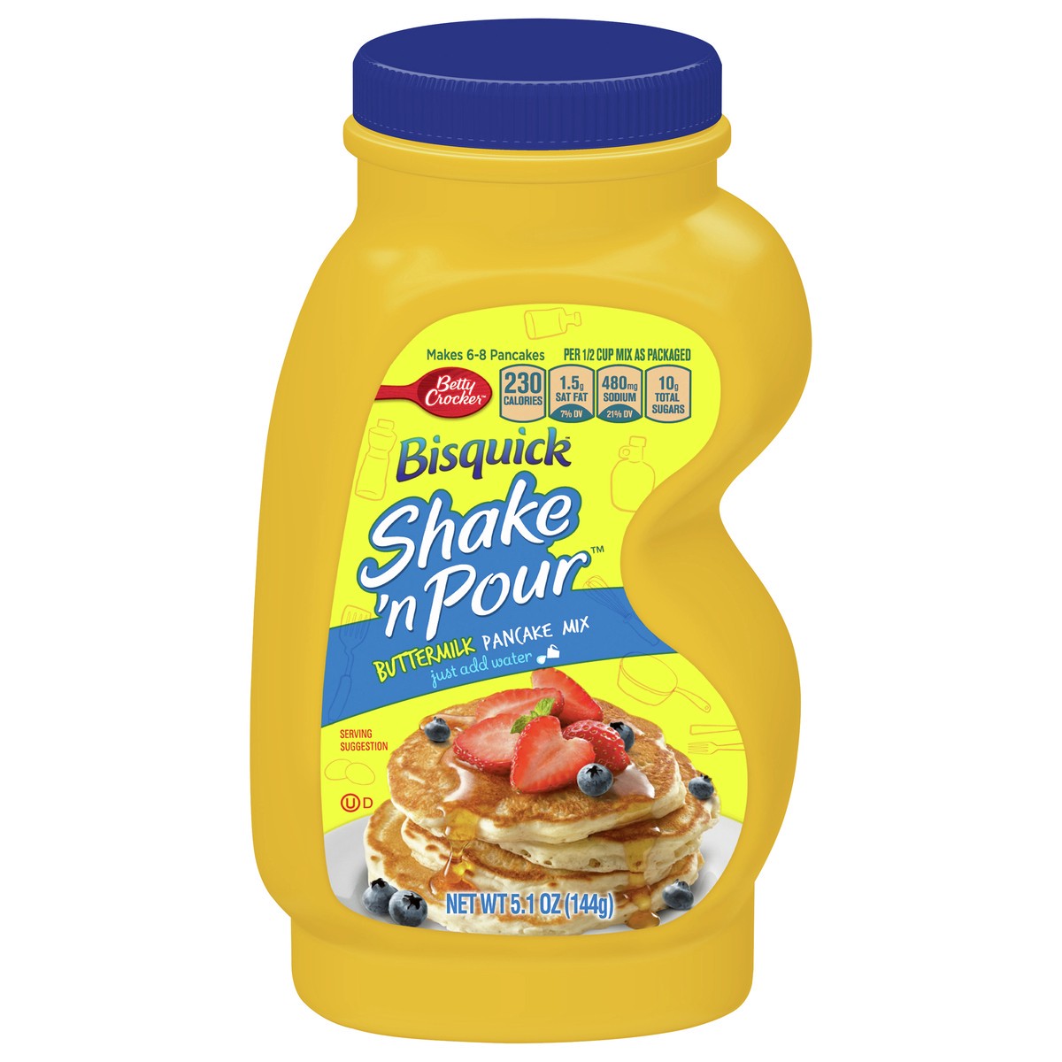 slide 1 of 10, Betty Crocker Bisquick Shake 'n Pour Buttermilk Pancake Mix, 5.1 oz., 5.1 oz