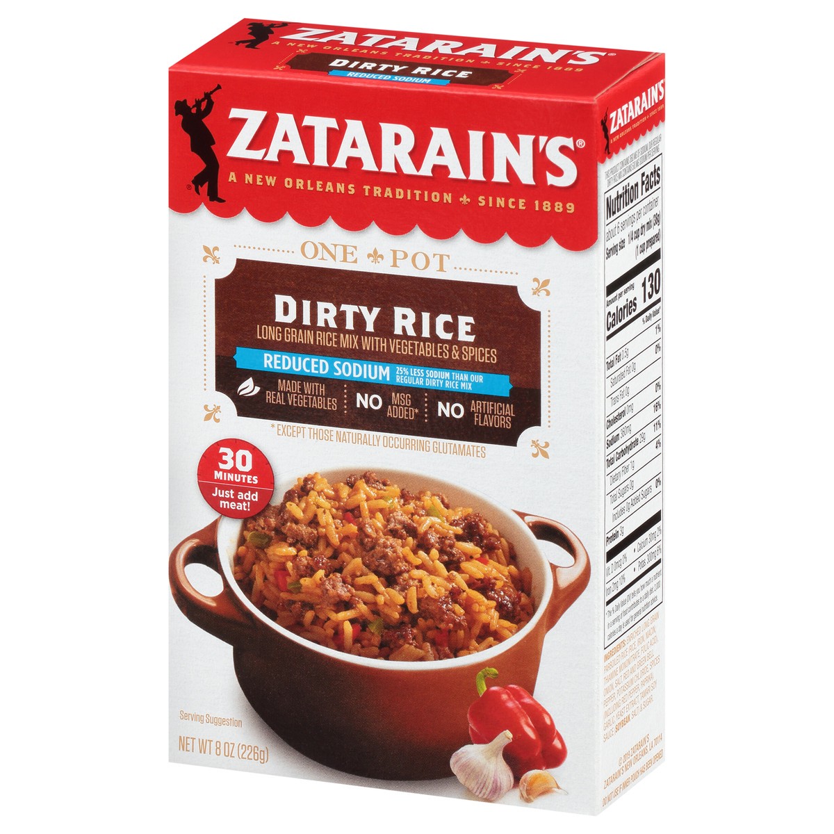 slide 9 of 9, Zatarain's Dirty Rice - Reduced Sodium, 8 oz