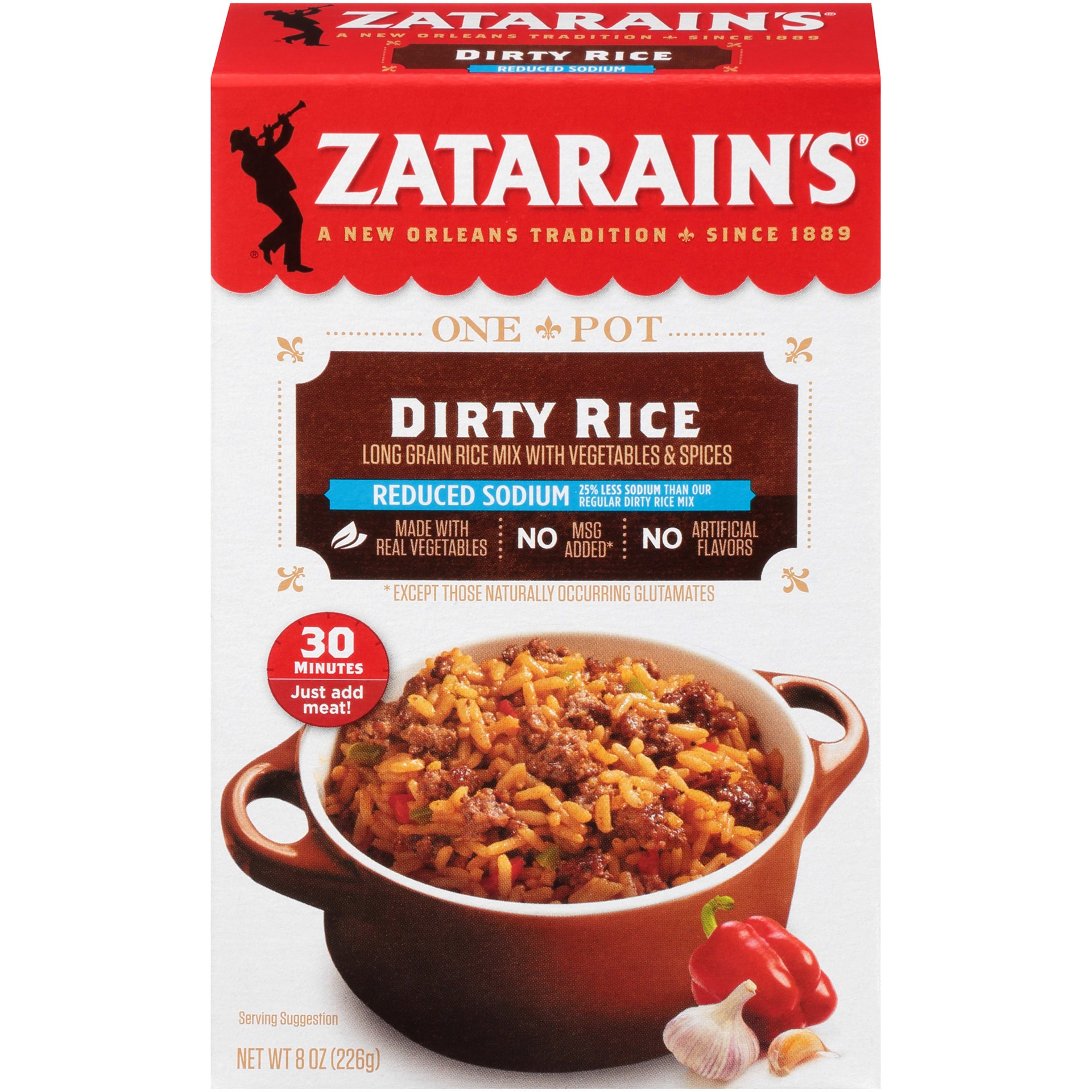 slide 1 of 9, Zatarain's Dirty Rice - Reduced Sodium, 8 oz
