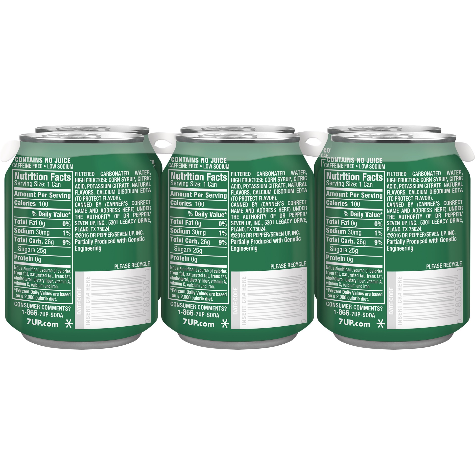 slide 3 of 3, 7UP Lemon Lime Soda, 8 fl oz cans, 6 pack, 6 ct