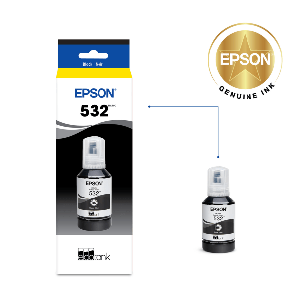 slide 3 of 3, Epson Ecotank 532 - Ultra High Capacity - Black - Original - Ink Refill - For Ecotank Et-M1170, Et-M2170, Et-M3170, 1 ct